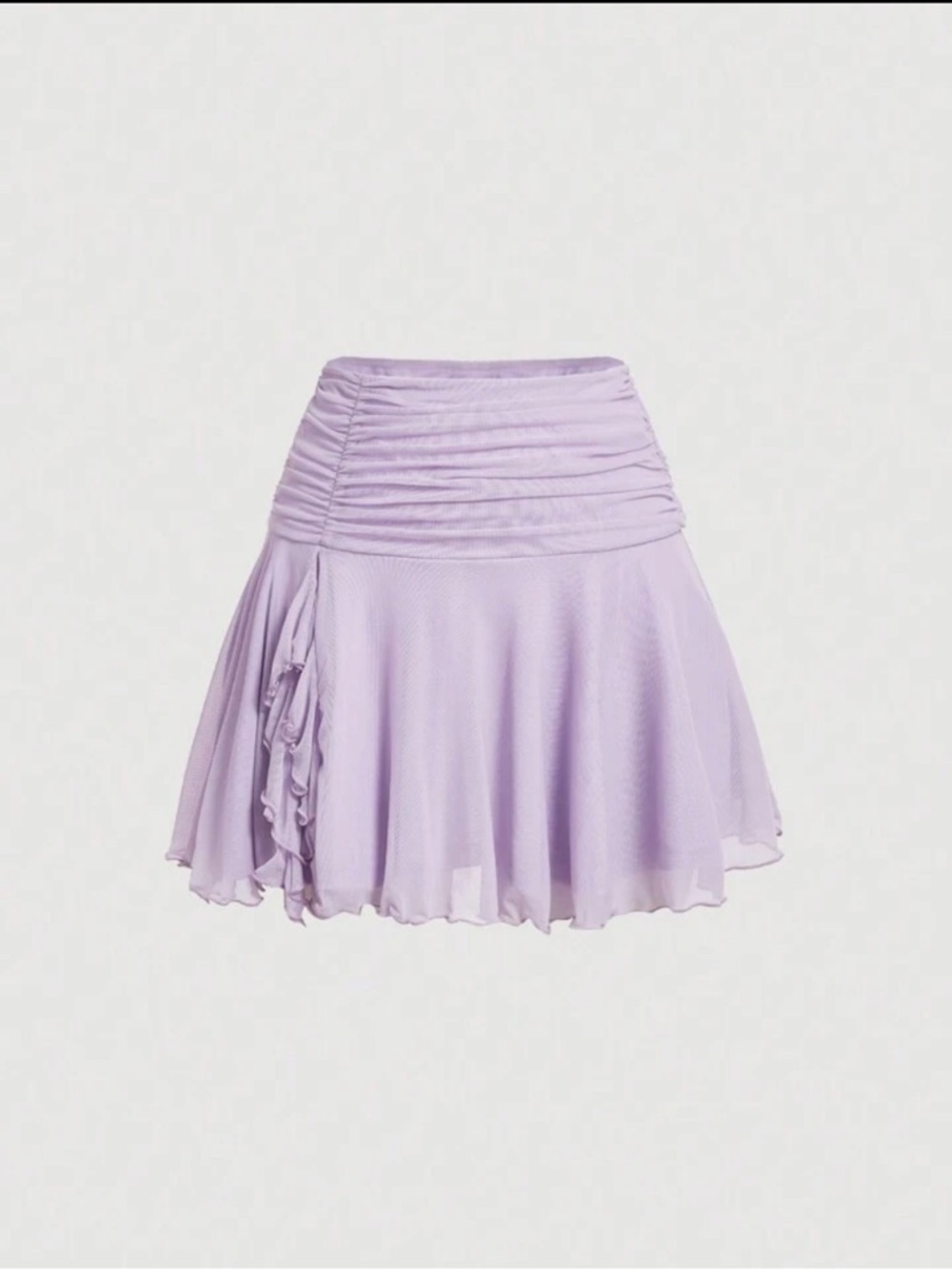 Lavender Ruffled Mini Skirt - Picture 2 of 8